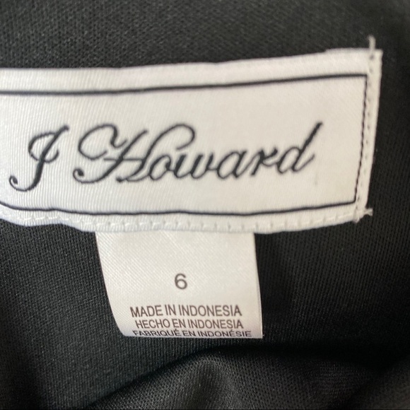 J Howard Black Floral Dress Bell Sleeves 6 - Picture 9 of 10